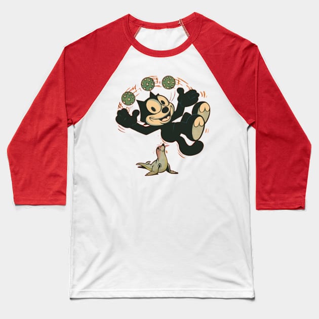 Felix The Cat - Playing Ball || Vintage Baseball T-Shirt by erd's